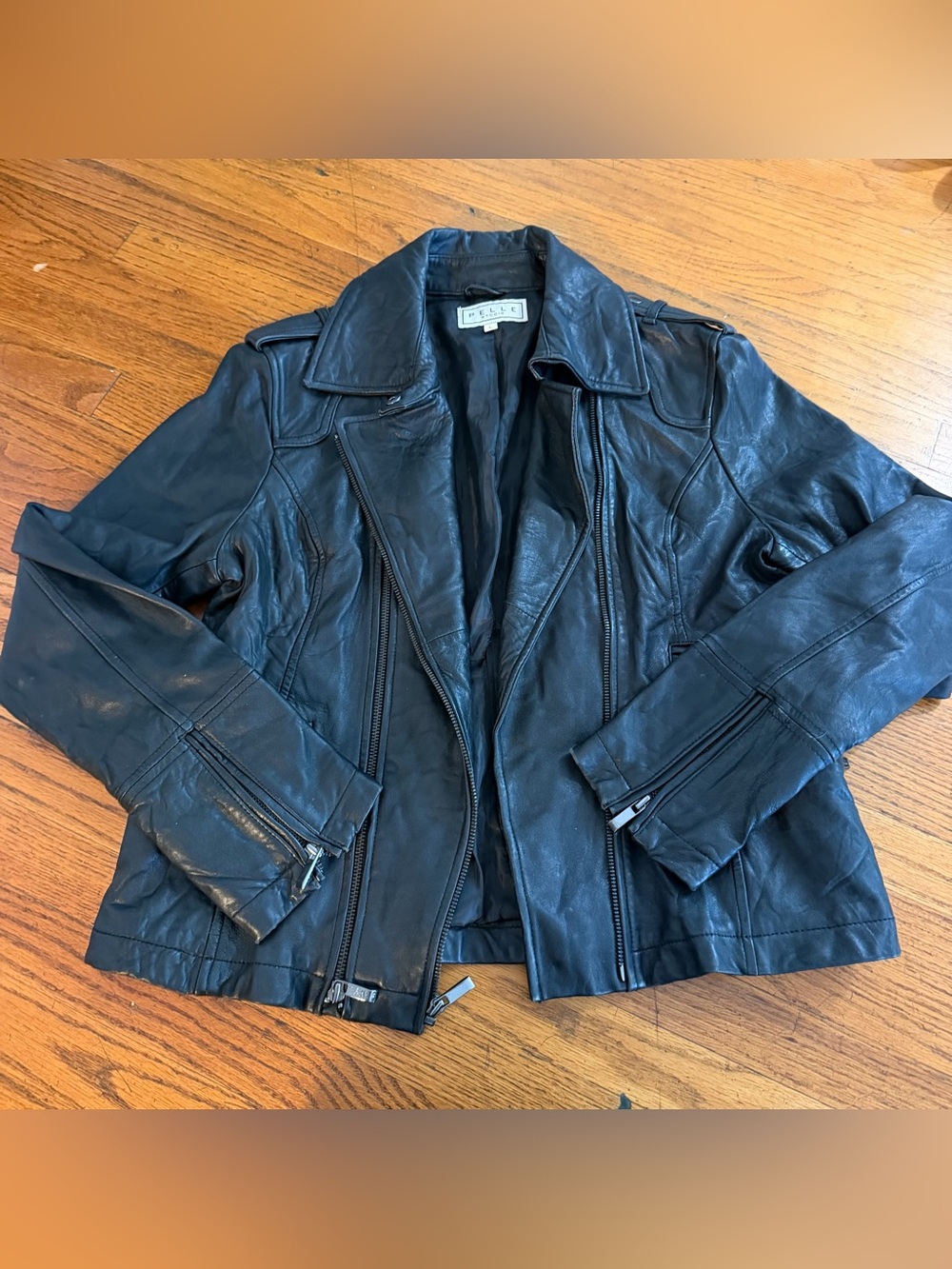 Pelle Studio Vintage Black Leather Moto Jacket